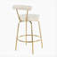Tabouret de comptoir en métal doré et velours crème par LumiSource - ensemble de 2