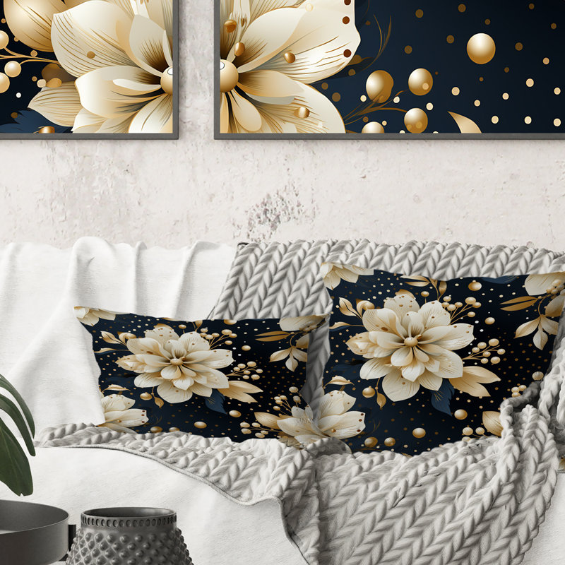 Victorian Elegance Motif à pois III - Coussin en polyester à pois