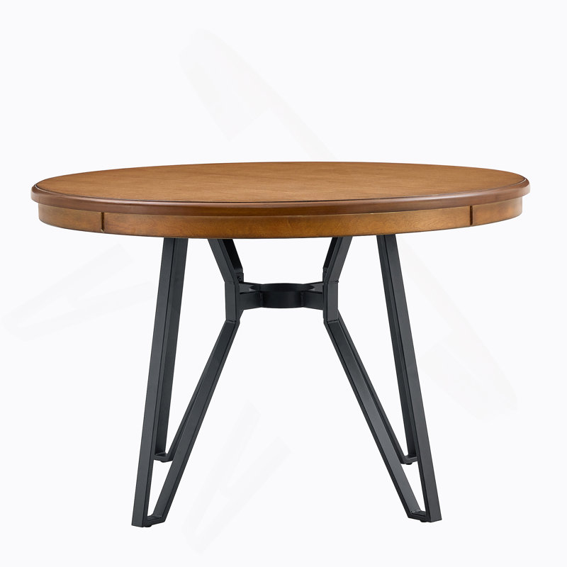 Table de salle à manger ronde (frêne clair), Brun cendré