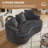 Curved Modern Boneless Loveseat,Chenille Sofa Couch-1677008940