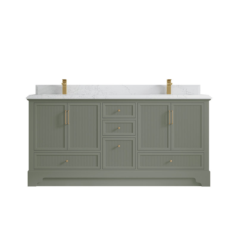 Alys 72 Double Bathroom Vanity with Top (Knobs Option), Empira