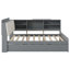Lit plateforme avec lit gigogne, tablettes et tête de lit avec rangement-225814637