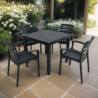 Roann Square Table with 4  Chairs Garden Set