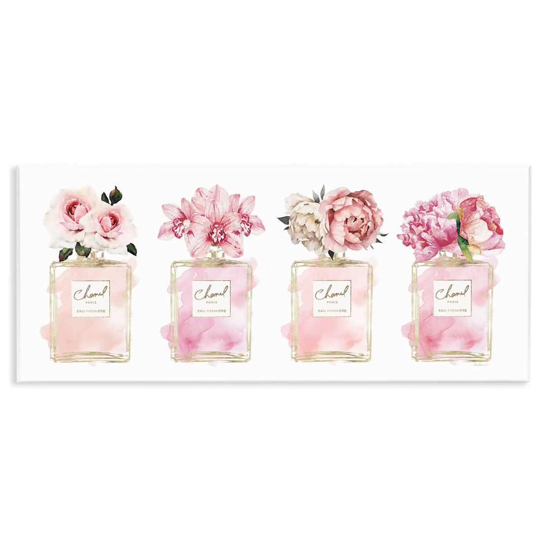 Pink Floral Bouquets Glam Designer Fashion Jars by Amanda Greenwood - Graphic Art Print Rosdorf Park