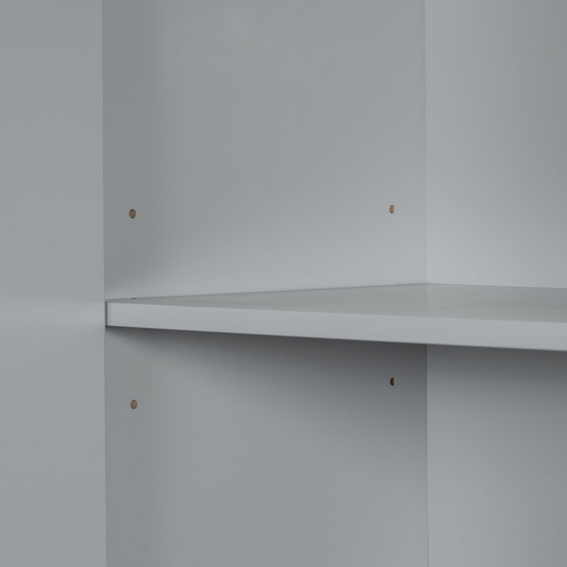Armoire de rangement de salle de bain moderne avec deux paniers à linge, portes et tiroir pour l'organisation de la maison