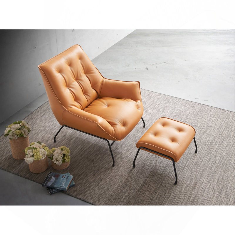 Fauteuil d'appoint et repose-pieds Sandstone, Brun