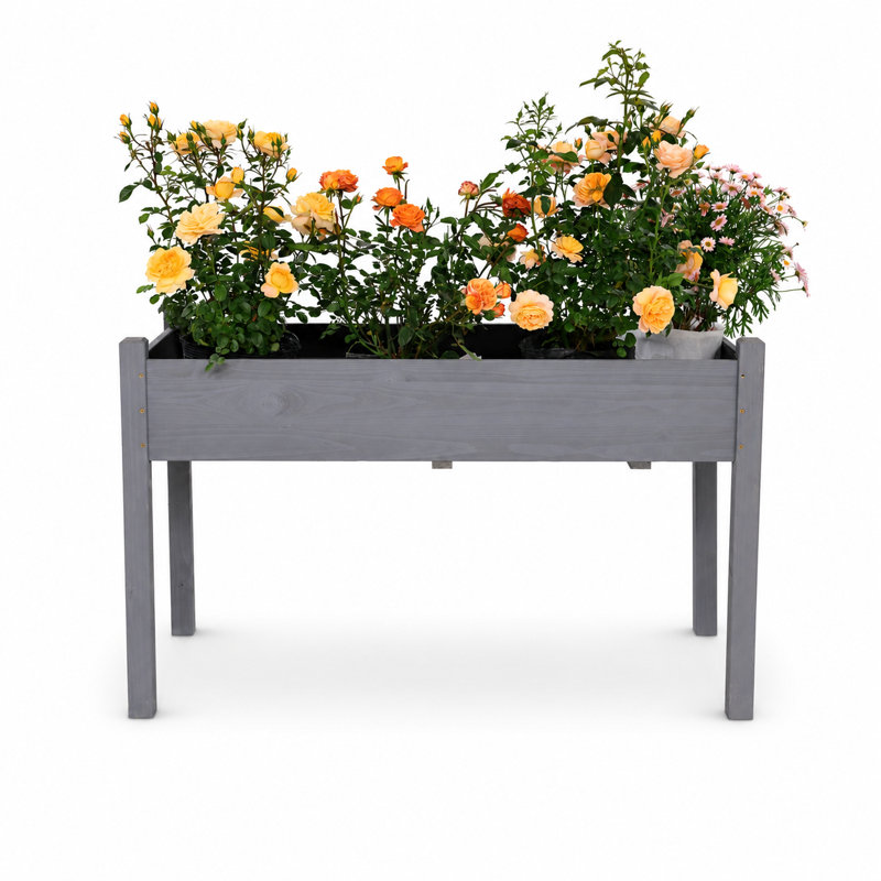 Lit de jardin surélevé en bois de cèdre massif l 49,5 po Archbald, Gris