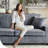 35"W Corduroy Loveseats In Green-103562950