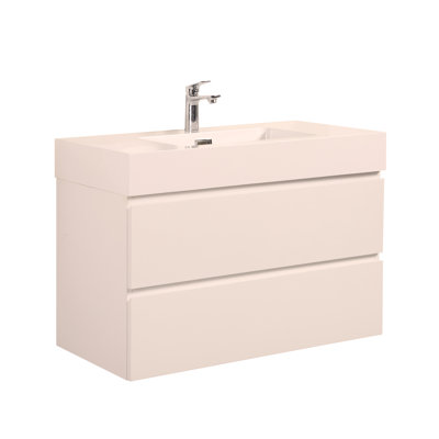 Meuble-lavabo mural 36 po pour salle de bain avec lavabo 36 po