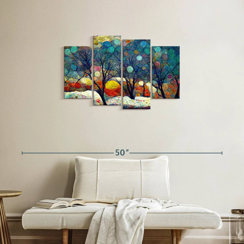Couleurs d'arbre abstrait Alvord, H 22 po x l 36 po