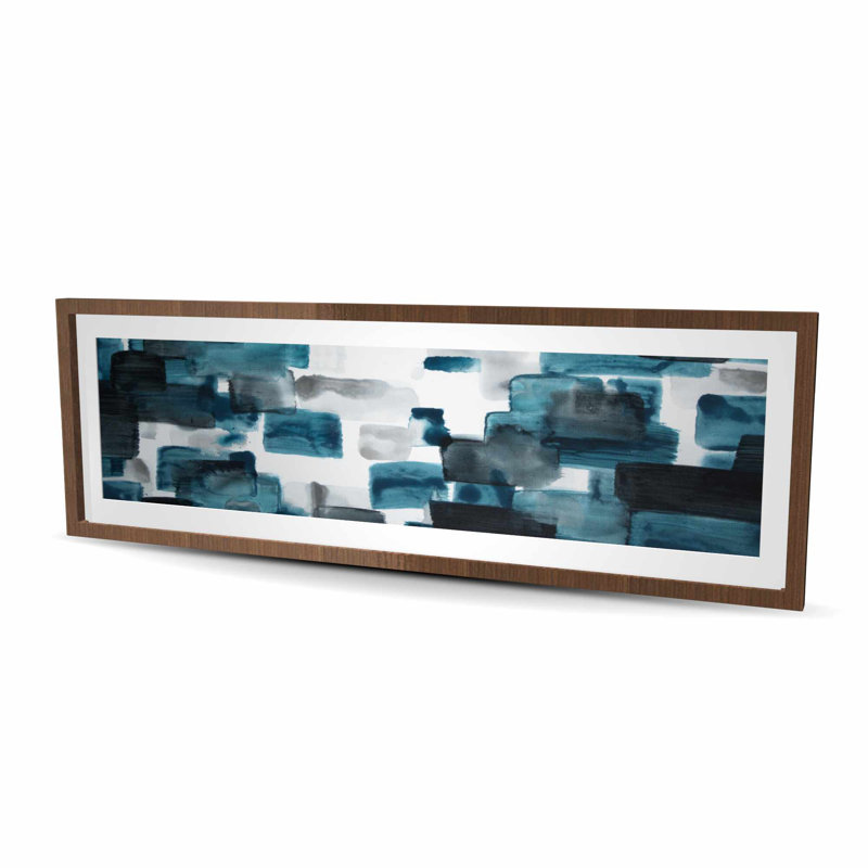 Turquoise et formes grises - décor encadré mat moderne