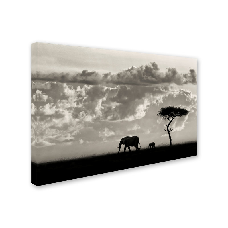 « silhouettes of mara », reproduction de photo sur toile tendue, H 12 po x l 19 po x P 2 po