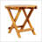 Foldable And Adjustable Acacia Wood Side Table With Teak Finish, No Installation Required For Outdoor And Indoor Use