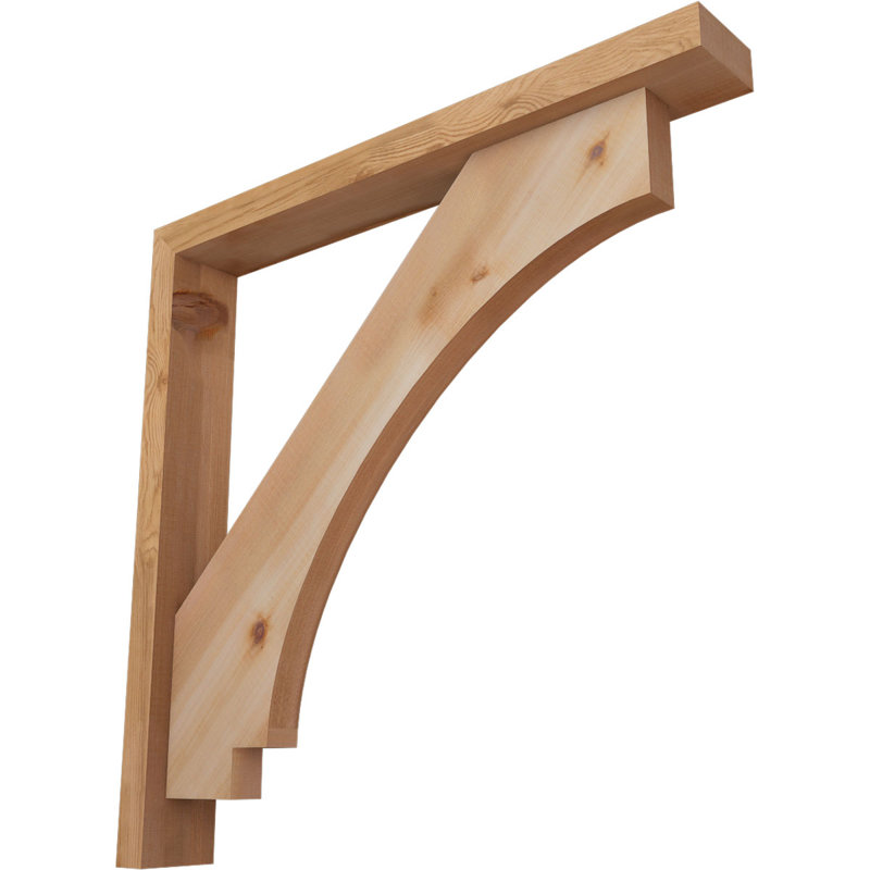 Imperial Block Bracket w/ Offset Brace, 26 x 26, 3 1/2"W Western Red Cedar (Smooth)