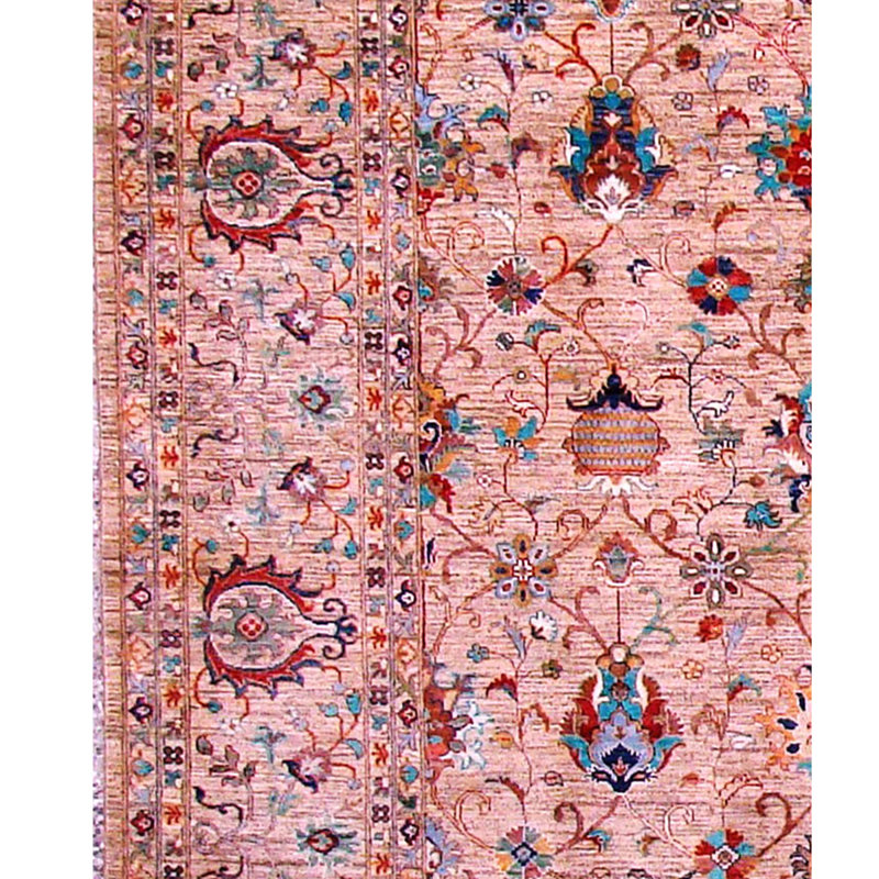 Tapis multicolore de haute qualité noué à la main, Rectangle 6 pi x 9 pi