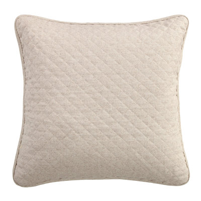 Farah Oatmeal Linen Blend Diamond Stitch Pattern Update Classic Style Euro Sham, 27x27 inch