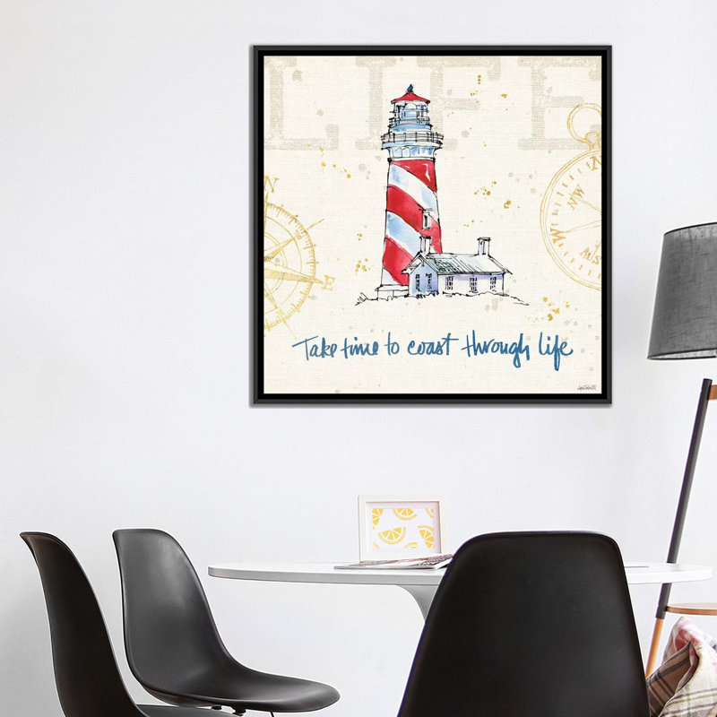 «Coastal Life VI», impression sur toile, H 18 po x l 18 po x P 1,5 po, Toile avec cadre noir, Pas de tapis