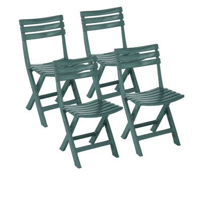 Foldable Outdoor Patio Dining Side Chair with Cushion