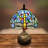 Simonetti Tiffany Mini Table Lamp Dragonfly Blue Stained Glass LED Bulb Dragonfly Base 10"W*10"D*14"H*-1024287014