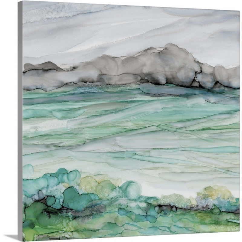 Mer de marbre II - reproduction d'art sur toile, H 30 po x l 30 po x P 1,25 po, Toile tendue