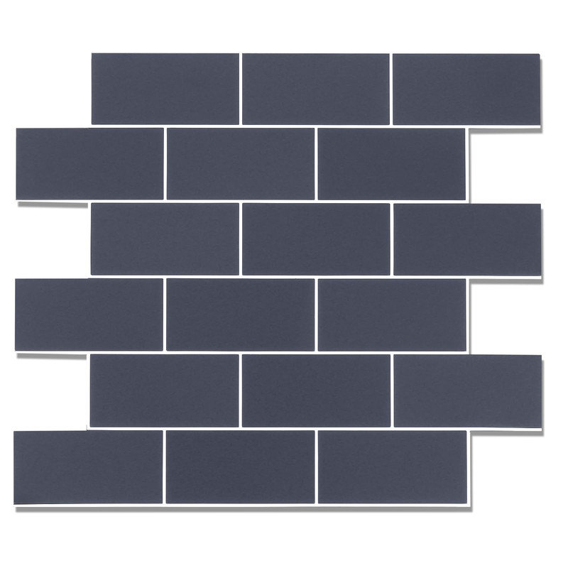 Carreau de métro auto-adhésif en polychlorure de vinyle (PVC) l 12 po x L 12 po Reovatile, Bleu marine / blanc