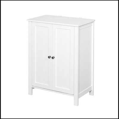 2 - Door Accent Cabinet,Bathroom Floor Storage Cabinet with Double Door Adjustable Shelf,Sideboard