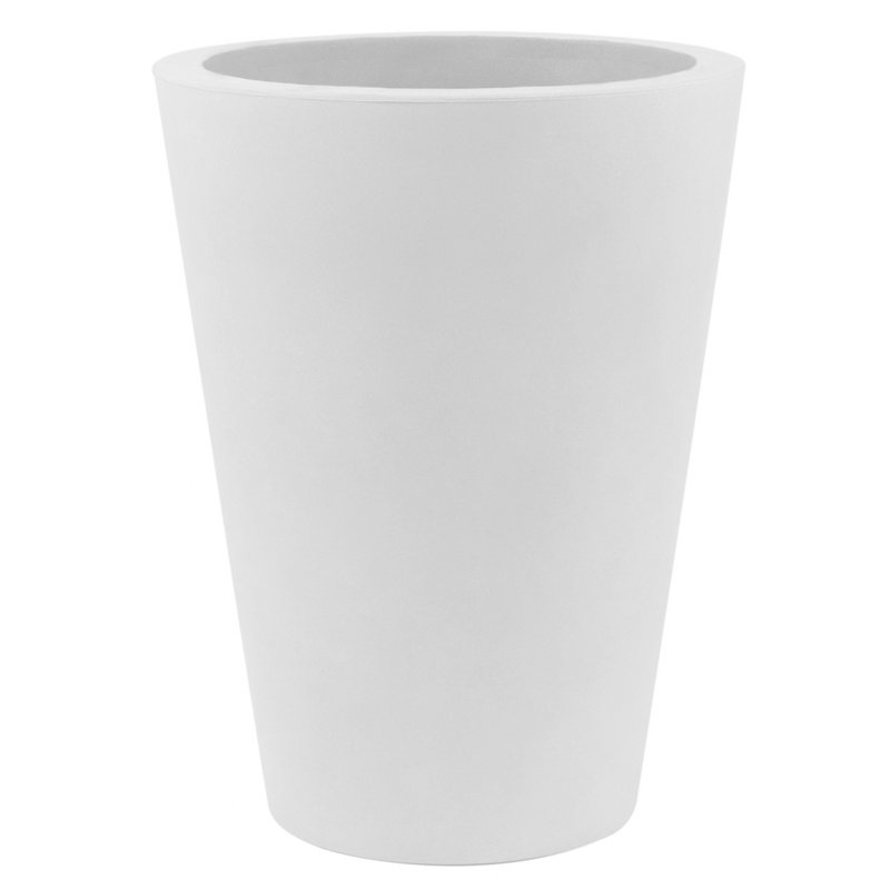 Cone Resin Pot Planter, 31.5" H x 15.75" W x 15.75" D, White