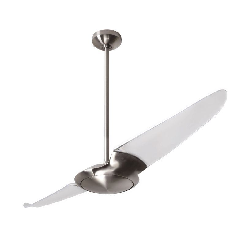 IC Air 56'' Ceiling Fan, Bright Nickel, Wall/Remote Combo Control, Dark
