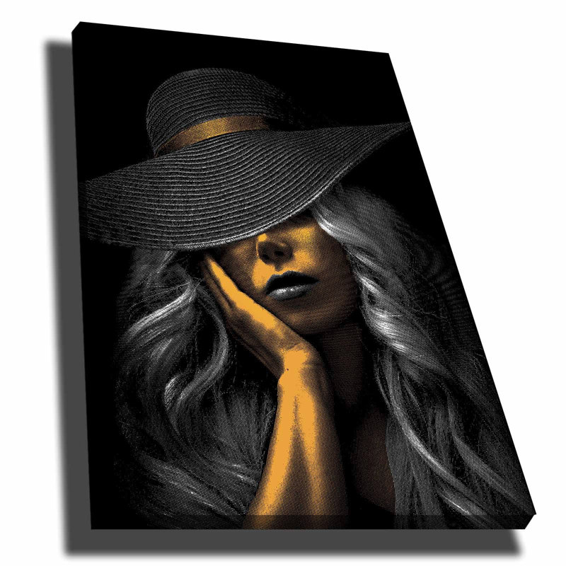 Superbe peinture décorative sur toile, 27,6 po x 39,4 po | 100% toile (épaisseur: 0,1 pouce), cadre 100% bois de pin (épaisseur: 0,9 pouce) | Design élégant doré, gris et noir, parfait pour la décoration intérieure et les intérieurs modernes
