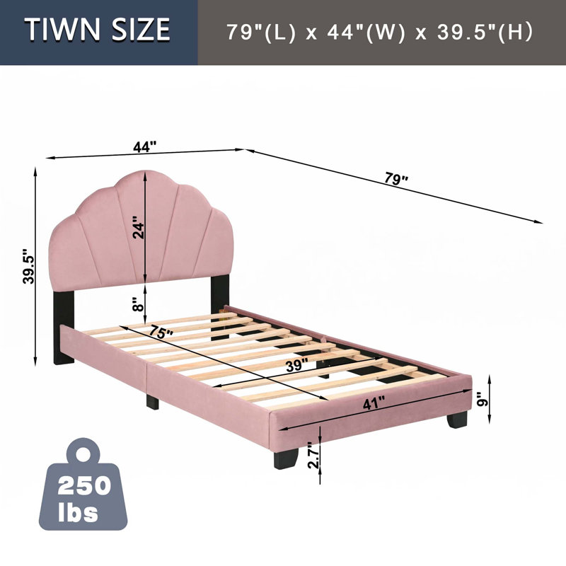Lit plateforme tapissier simple pour enfants