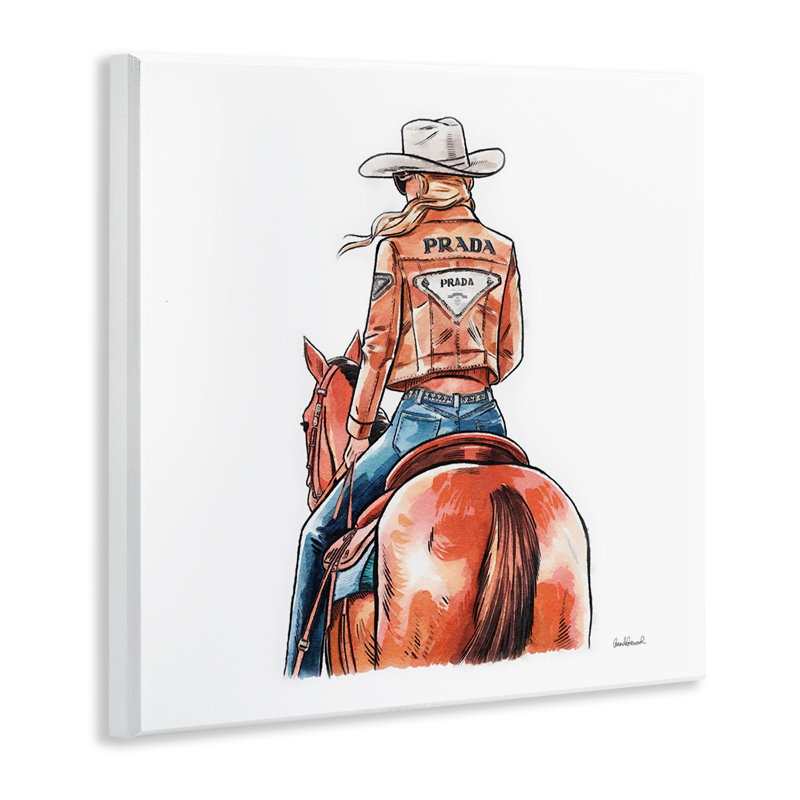  Glam Jacket Cowgirl & Horse Wall Plaque Art by Amanda Greenwood