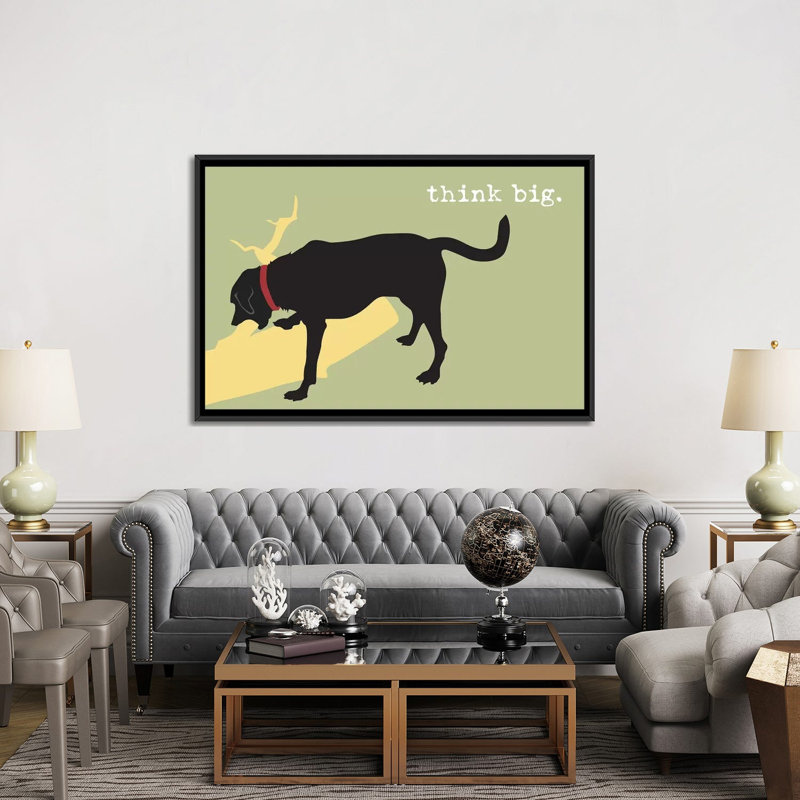 «Think Big», impression sur toile, H 18 po x l 26 po x P 1,5 po, Toile avec cadre noir, Pas de tapis