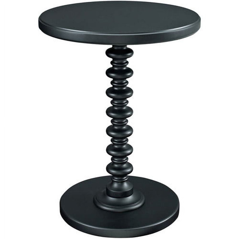 Fiama Black Solid Wood Round End Table