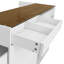  Multi-Functional Storage Island Vanity Console with Glass Display Shelves and Reversible Top, White