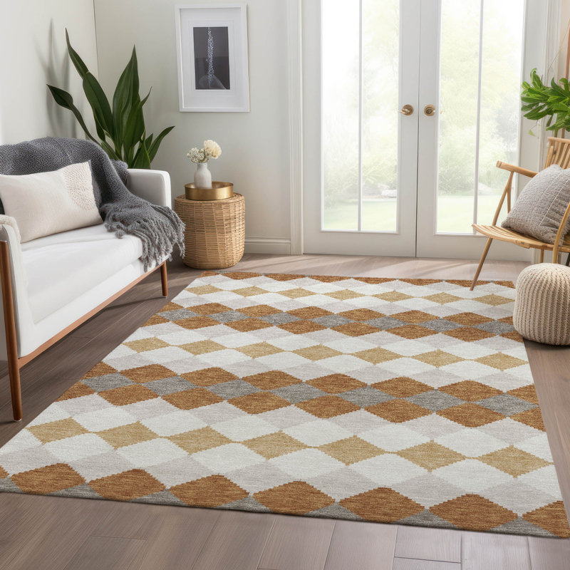 Premium Machine Washable Laclede AMF1007 Geometric Rug, Rectangle 2'6" x 3'10"