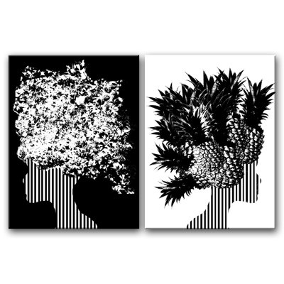 "Mod swag I" par ChiChi decor, ensemble de 2 reproductions d’art sur toile tendue