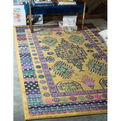 Orange/jaune Tapis décoratif