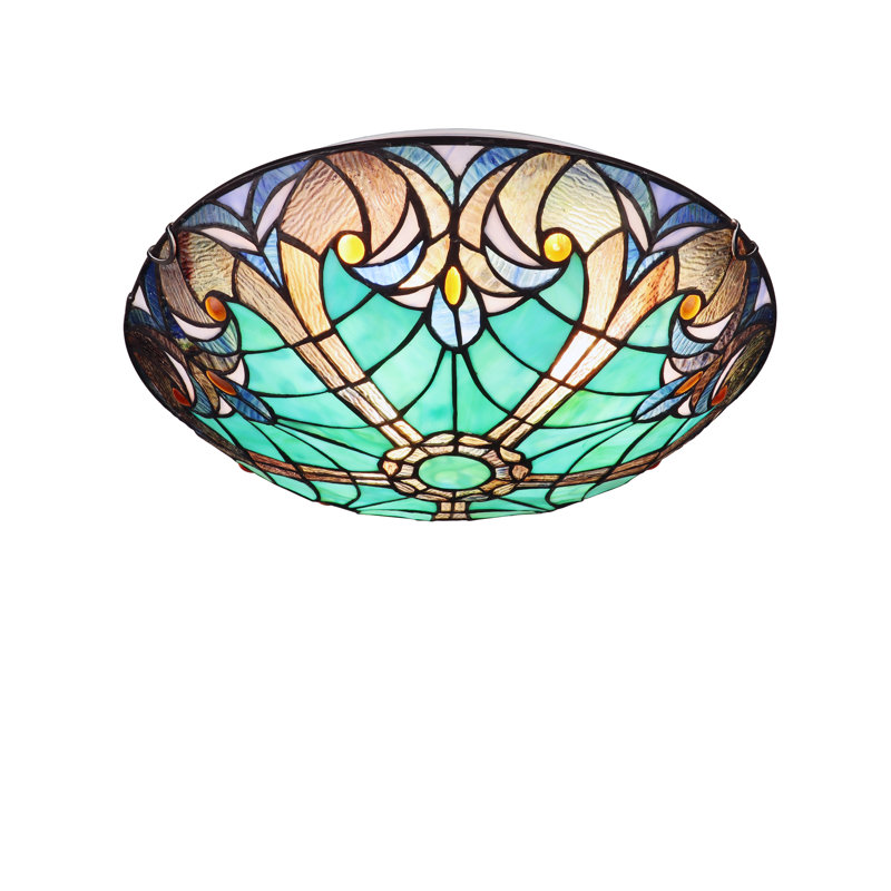 Glass Flush Mount, Blue