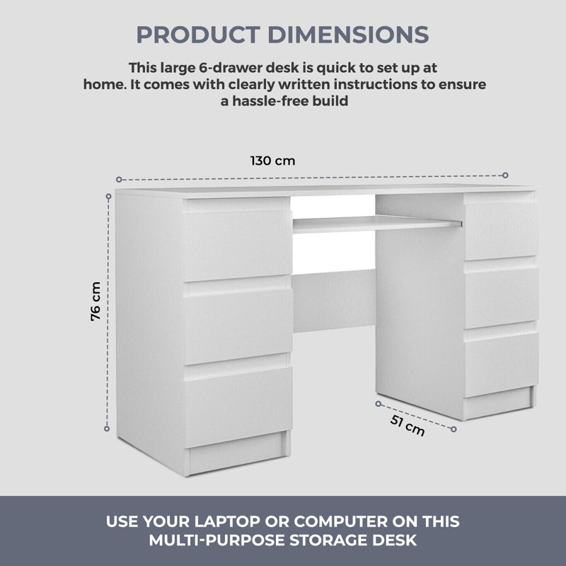 Baasit Solid Wood Base Computer Desk