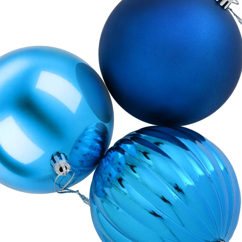 Christmas Ball Set Plastic Christmas Ball Ornaments, Ø 15 cm (9 pcs), Blue