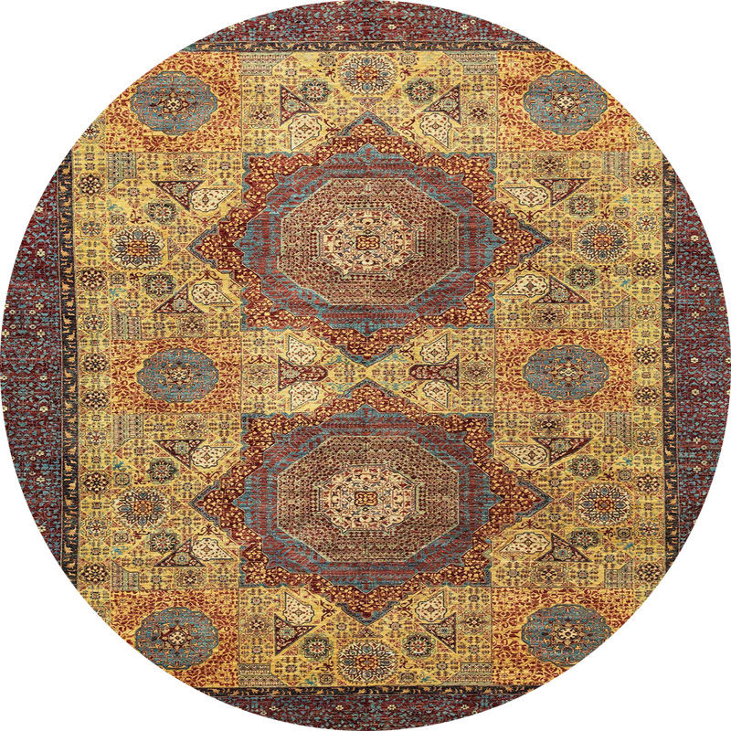 Abstract Indoor Rug, Round 4'