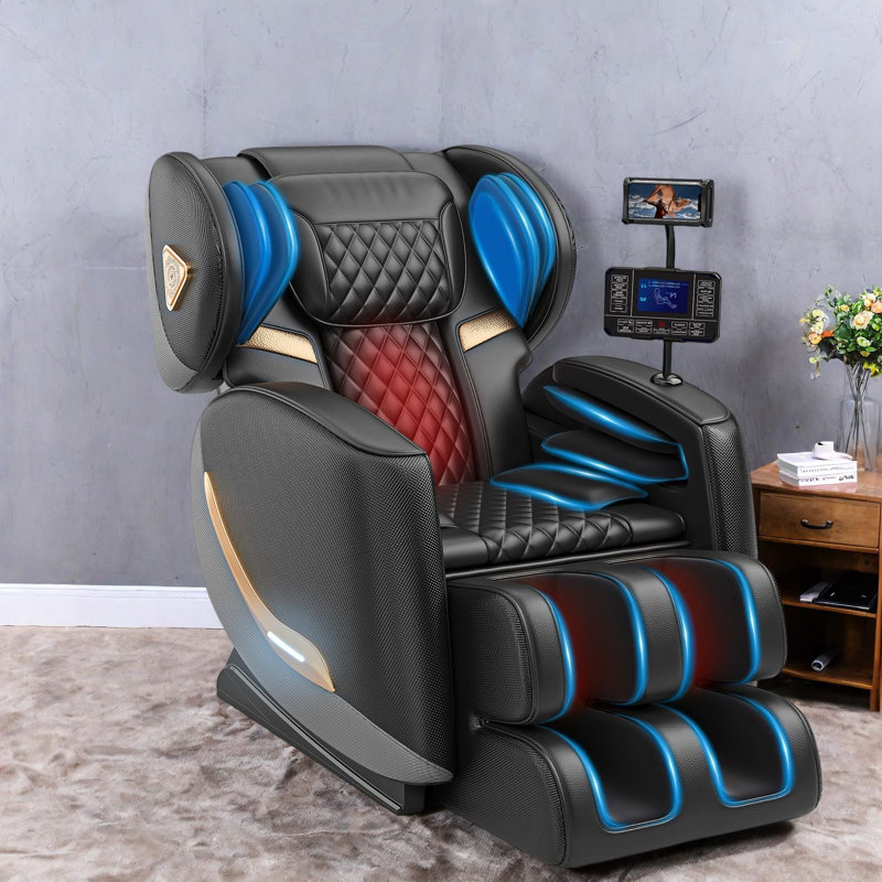 Fauteuils de massage modernes inclinables, position zéro gravité, cuir PU, structure en métal pour la maison