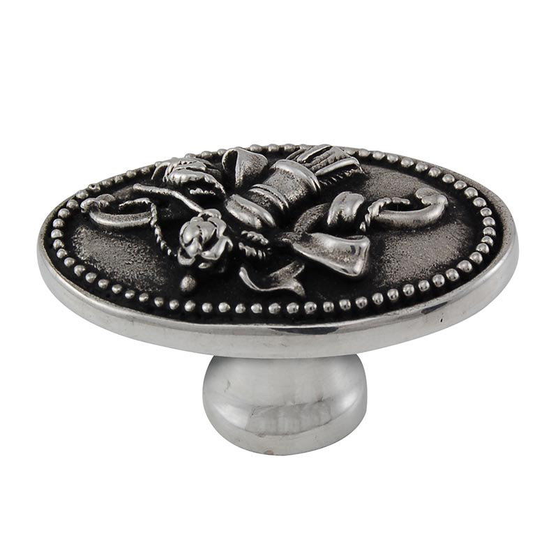 Poignée ovale Sforza 1,125 po, Argent antique