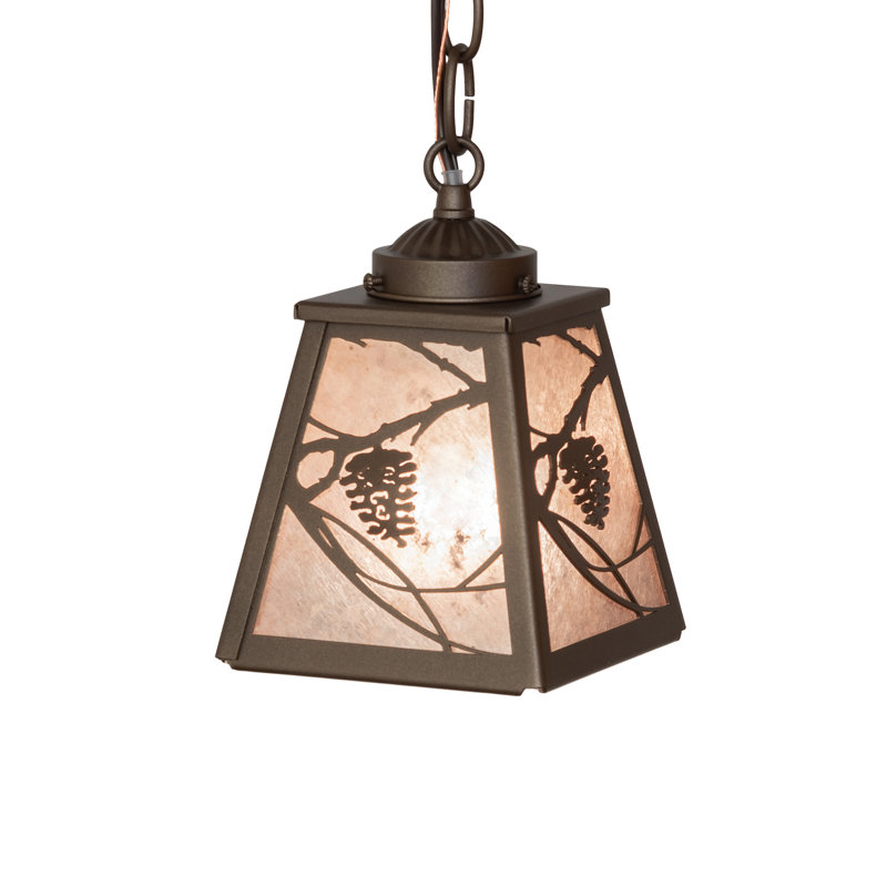 5" Square Whispering Pines Mini Pendant