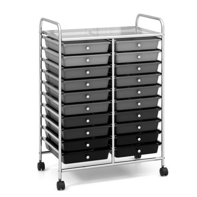 20 Drawers Rolling Storage Cart Studio Organizer -  Rebrilliant, E65AA64BDB634569949E3B4525AA82CF