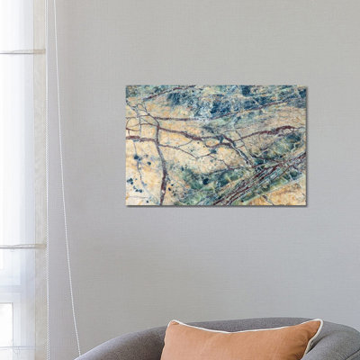 Usa, California. Detail Of Cut Slab Of Marble Rock. 1 Piece Wrapped Canvas Wall Art