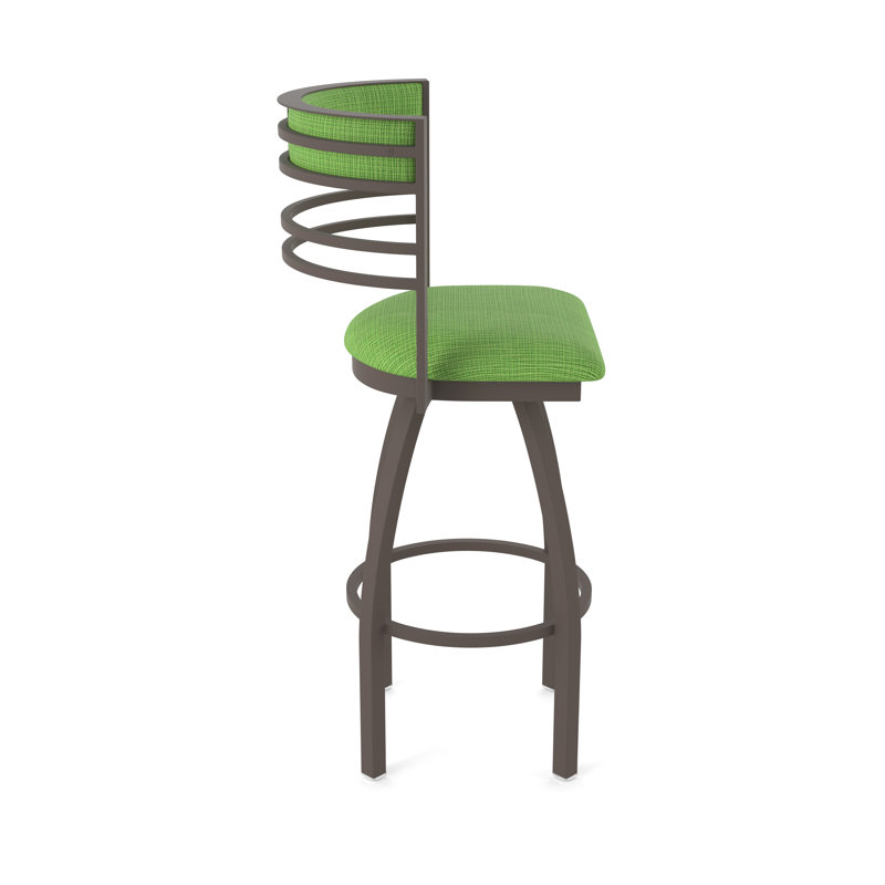 Hunter Swivel Stool, Tissu-graphique perroquet, Bronze, Tabouret de bar (siège d'une hauteur de 36 po)