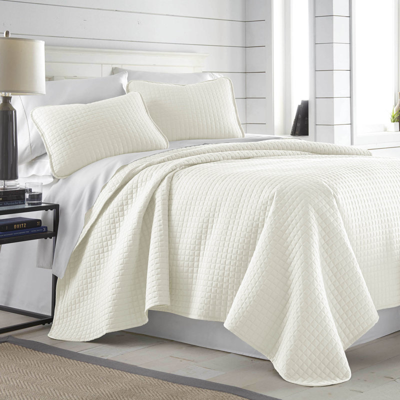 SouthShore Fine Linens Hotel Quality Quilt Set in Off White. PHOTO BY WAYFAIR