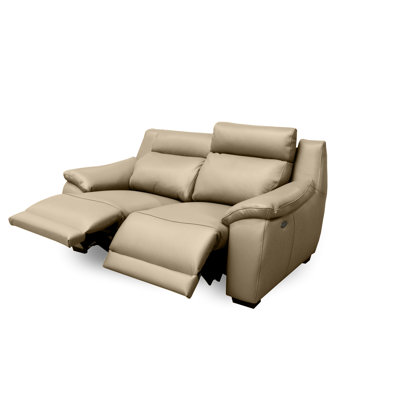 Canapé inclinable en cuir véritable avec accoudoirs coussinés de 66,5 po Layahna