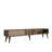 Modern Walnut TV Stand with Wall-Mount Option, 70.9 x 15.7 x 15.7 inches | 100% Melamine Coated Particle Board, 0.71-inch Thickness | Plastic Legs, Max Capacity: 66.1 lbs | Stylish Scandinavian Design, Multiple Shelves-1276946345